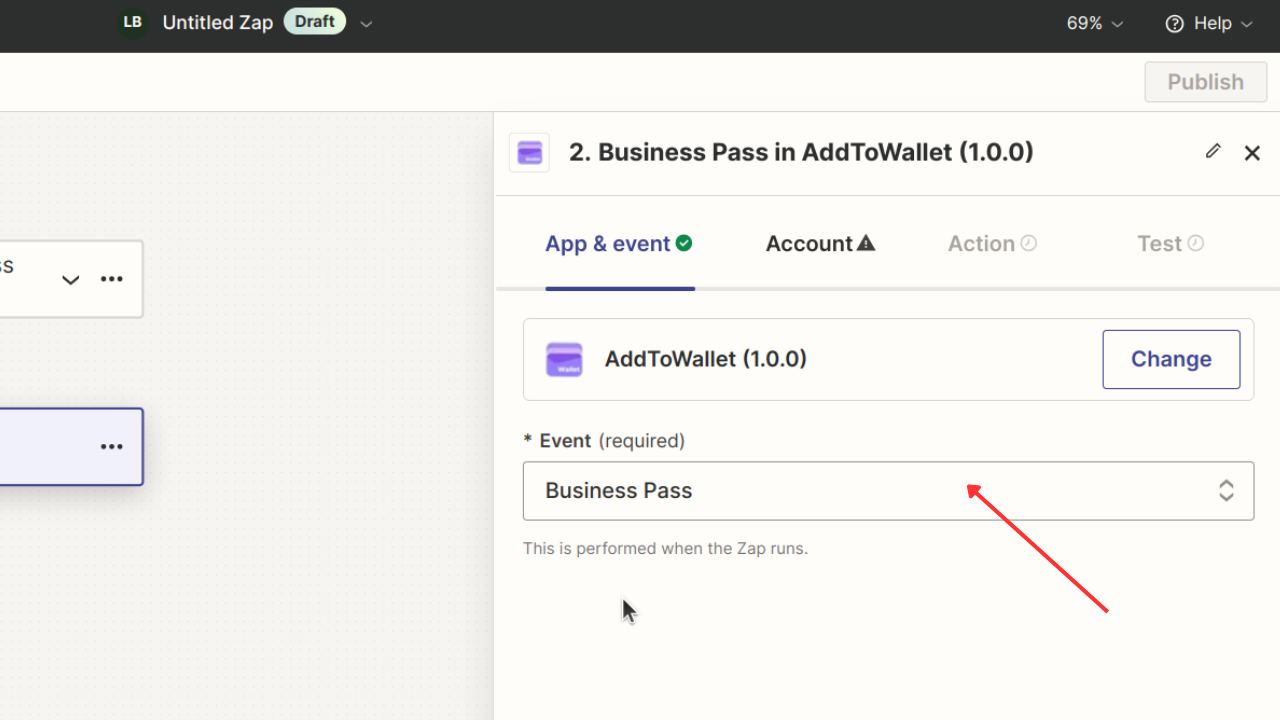 Step 2 - Select Business Pass